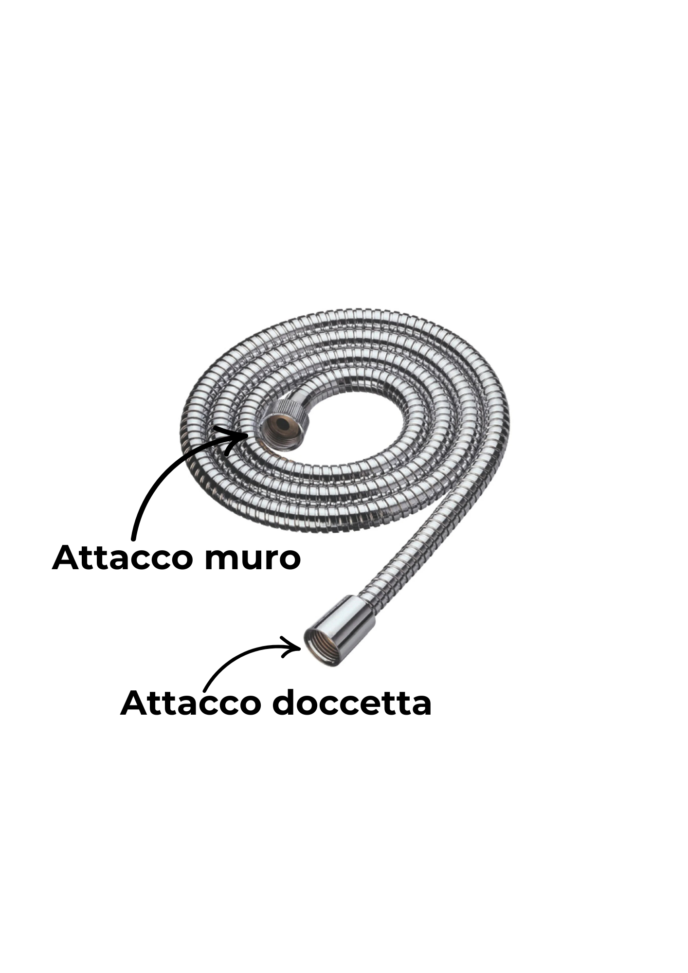 Flessibile doccia acciaio cromato da 1/2 pesante