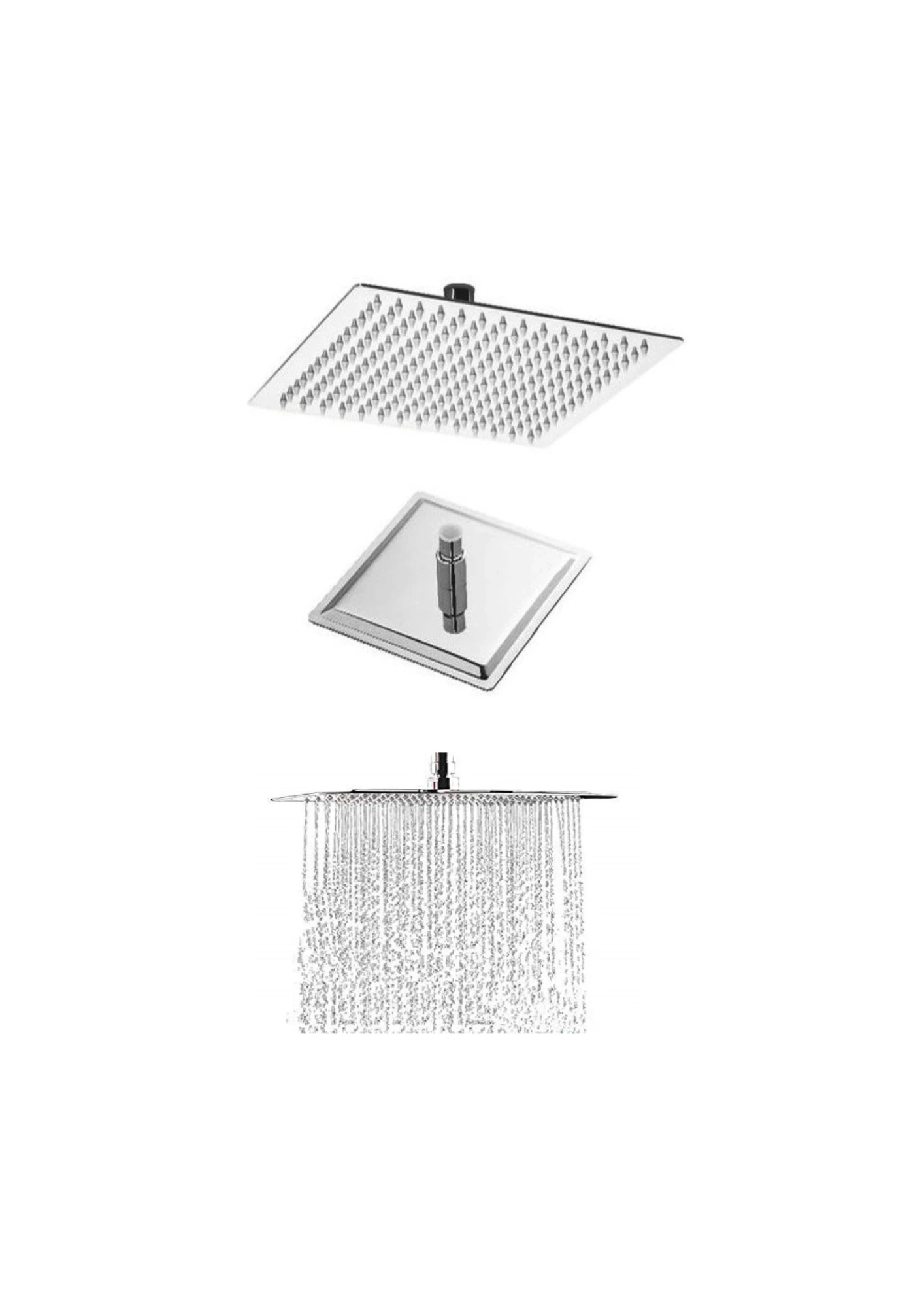Soffione doccia quadrato in acciaio inox modello Slim