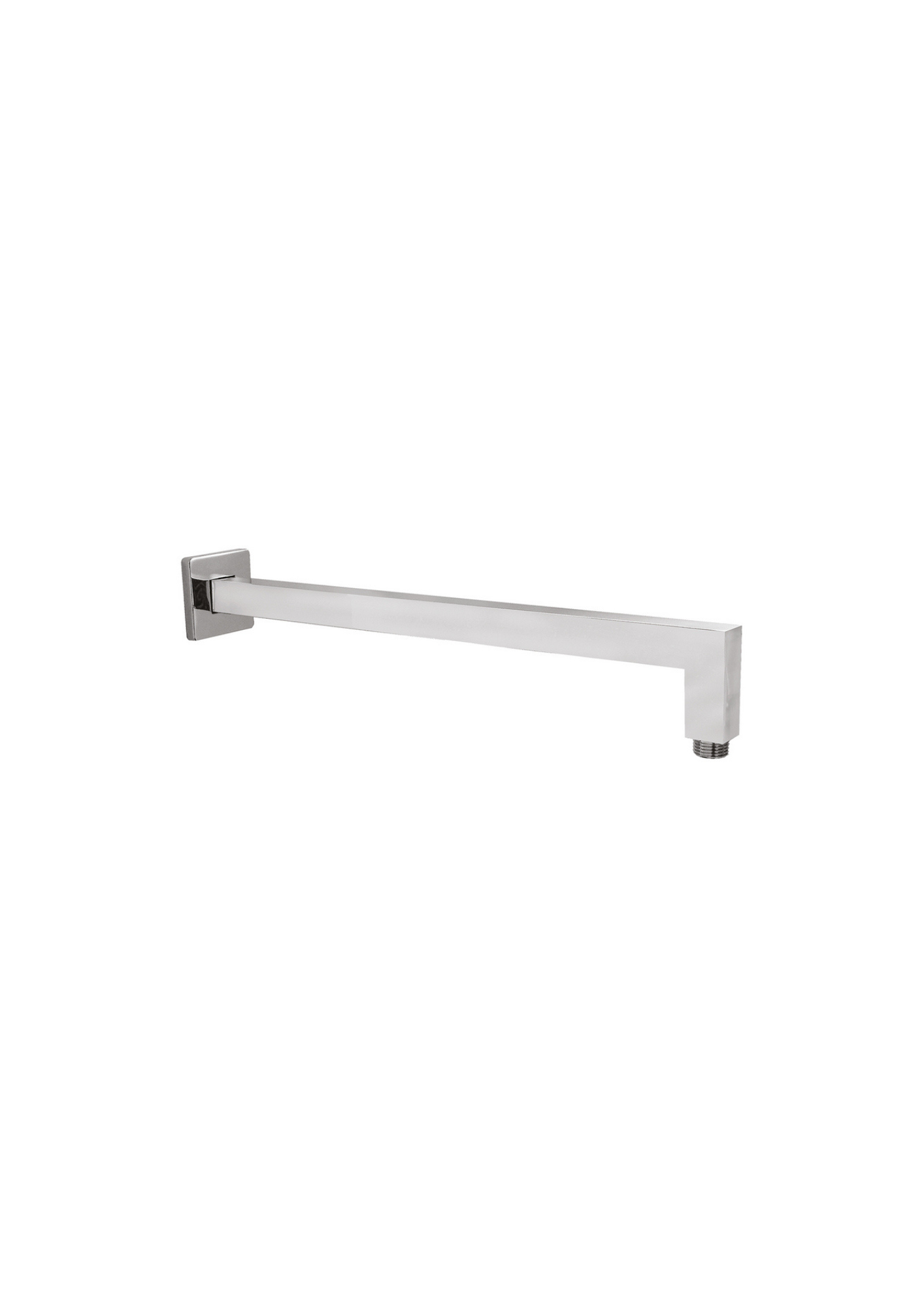 Braccio doccia squadrato in ottone leggero cromato 1/2 35 cm