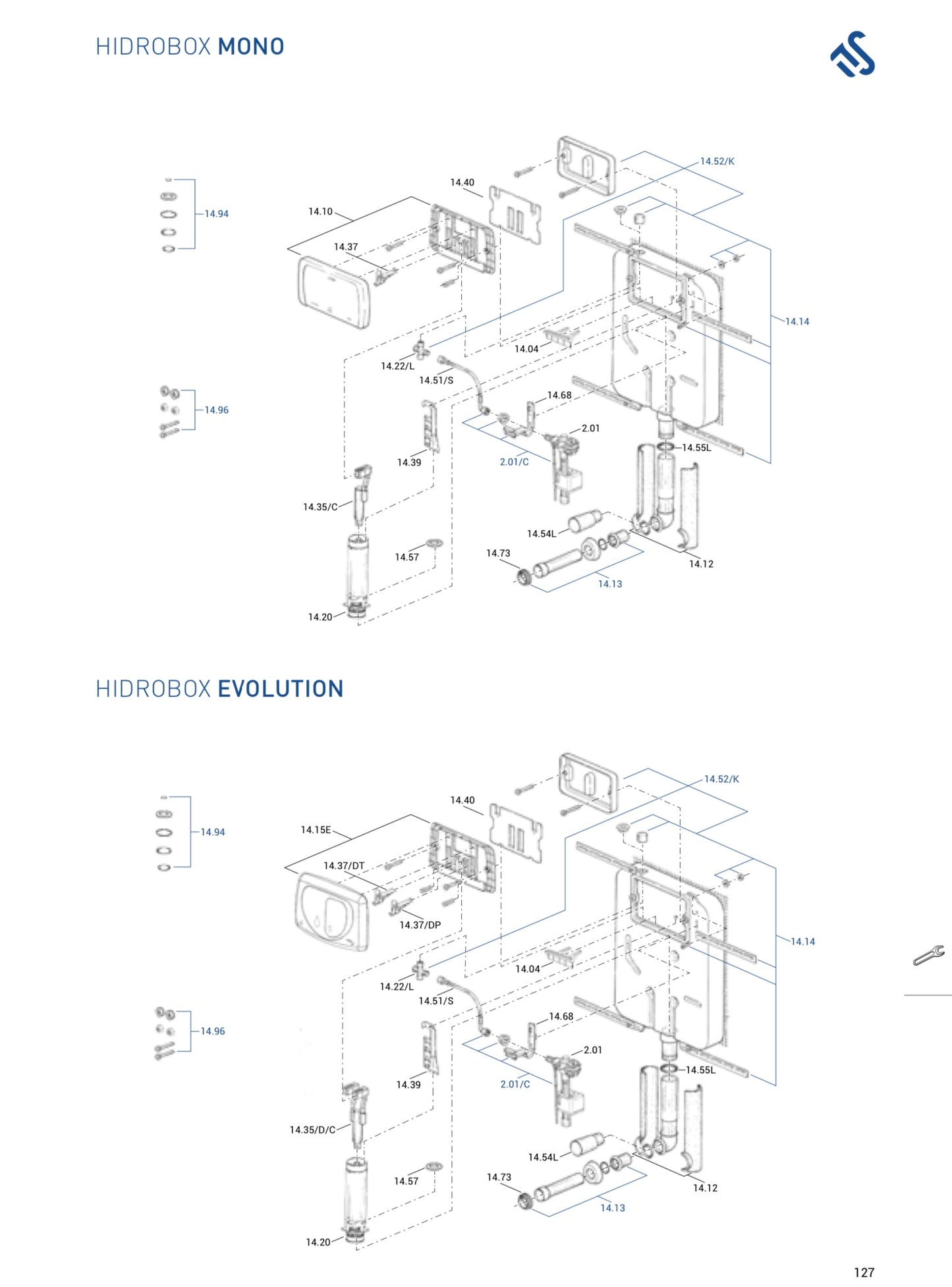 Batteria scarico centrale Its per Hidrobox mono