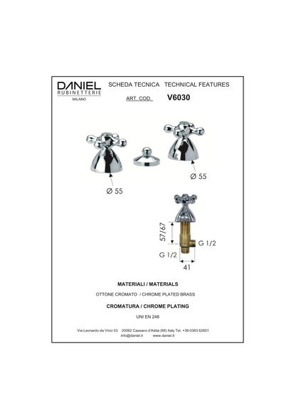 Batteria bidet 3 fori Daniel Revival V6030