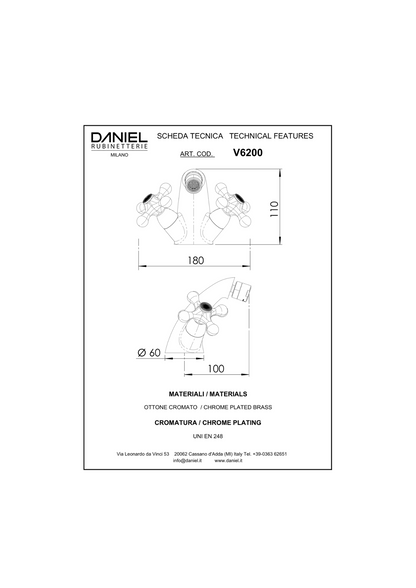 Miscelatore monoforo bidet Daniel Revival V6200