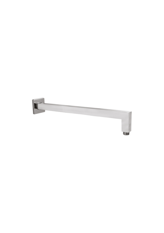 Braccio doccia squadrato in ottone leggero cromato 1/2 35 cm