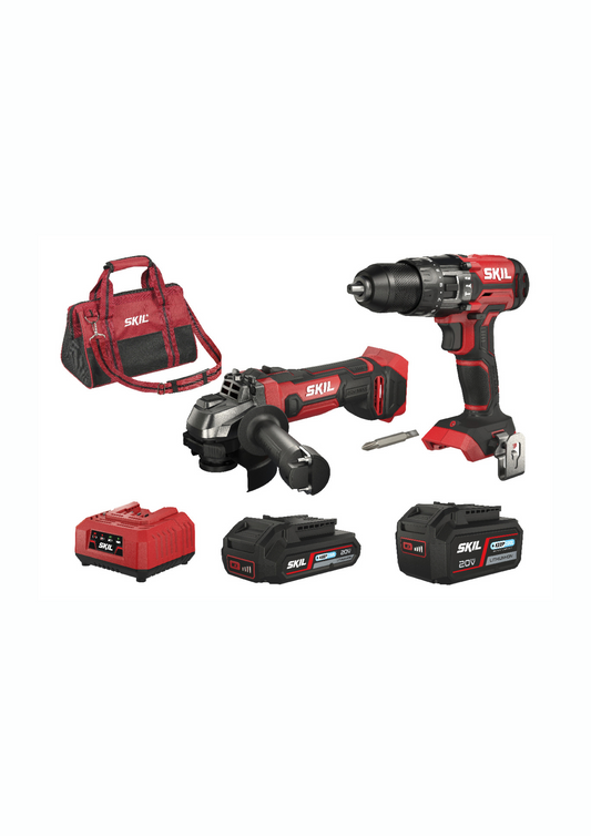 Kit combinato Trapano a percussione a batteria e smerigliatrice a batteria